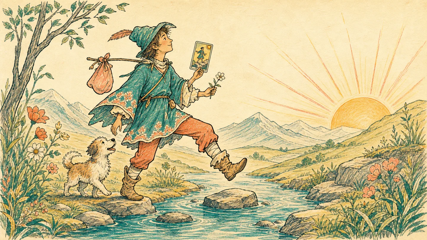 Courage from Zero to One: Deeply Decoding The Fool's Metaphors, Upright/Reversed Meanings, and Life Revelations主题插图
