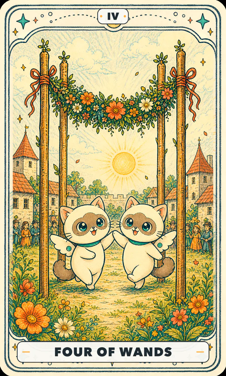 Four of Wands Tarot card image